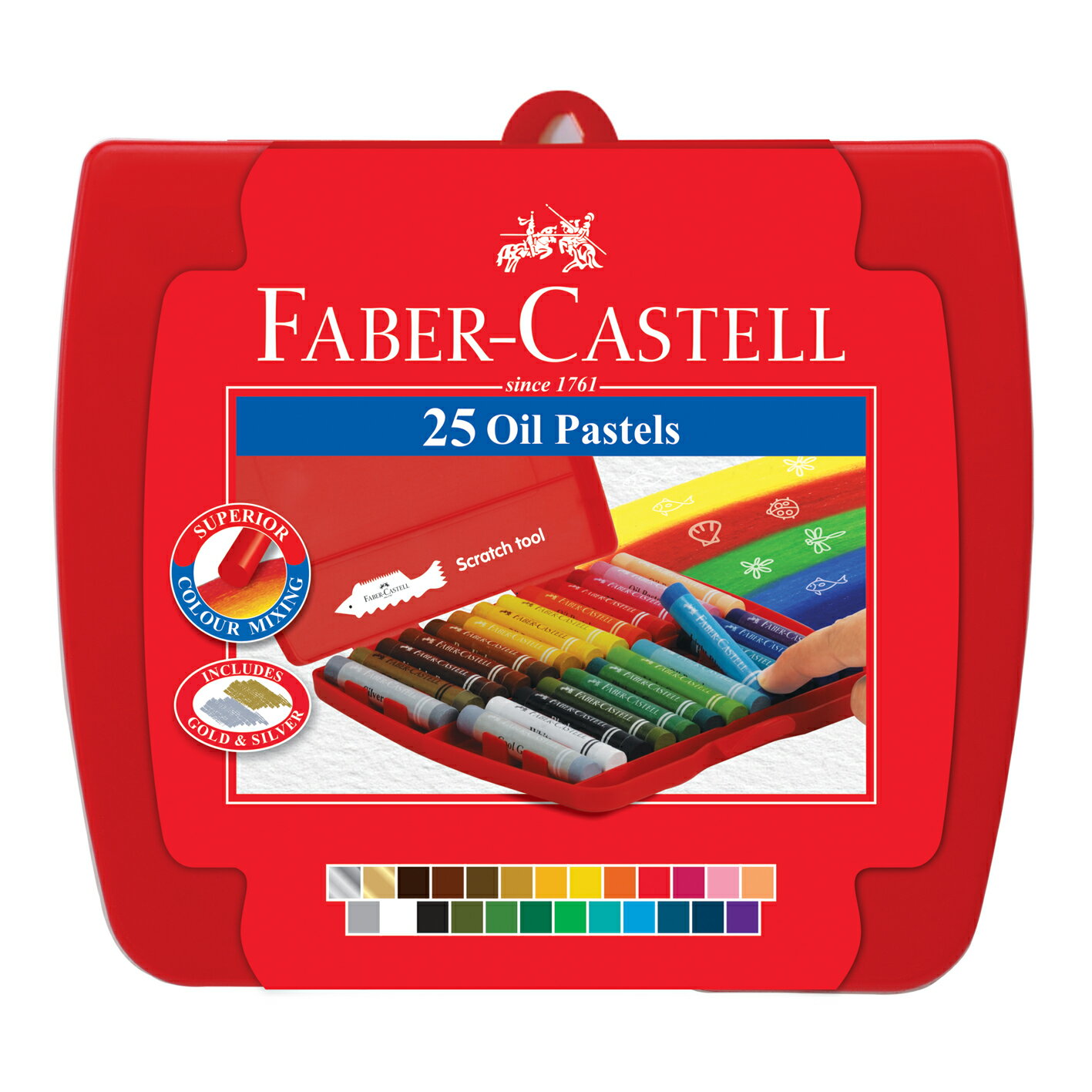 【史代新文具】輝柏Faber-Castell 124025 25色粗芯油性粉彩條精裝