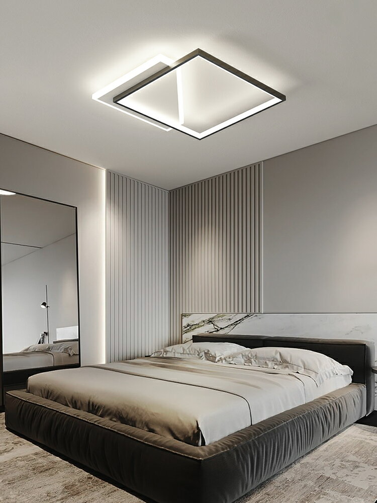 北歐臥室吸頂燈現代簡約正方形極簡燈具房間書房燈超亮led吸頂燈