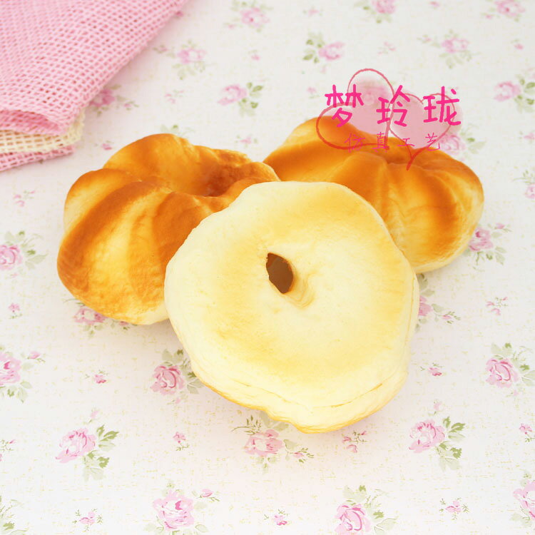 夢玲瓏扁模擬面包圈食物蛋糕點心模型家居飾品冰箱貼擺件早教玩具