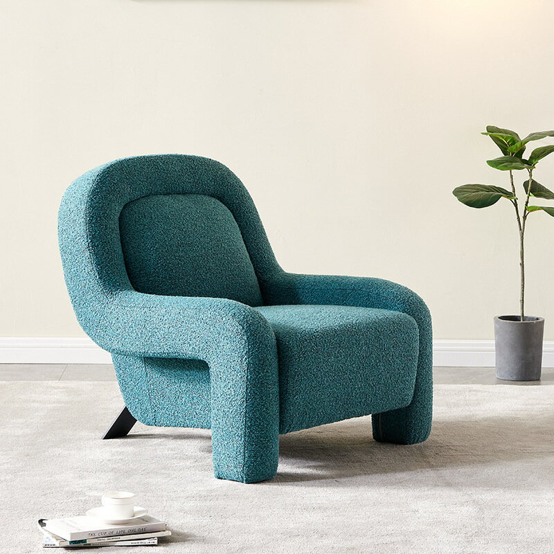 【可開發票】意式藝術極簡單人沙發休閑沙發椅懶人設計師休閑椅網紅輕奢老虎椅