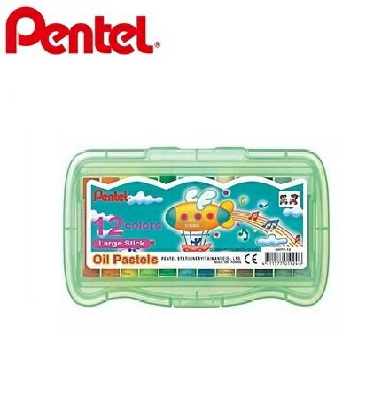 Pentel 飛龍 GHTP-12 特大粉蠟筆 (12色) (PP盒裝)