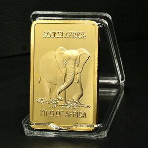 南非克魯格鍍金幣大象金塊珍惜野生動物紀念章非洲金條