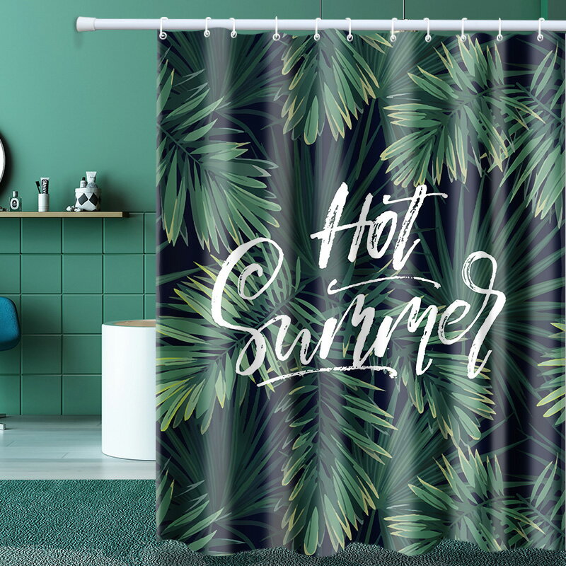 浴簾 隔斷簾 可定製浴室浴簾防水防霉免打孔套裝衛生間洗澡間隔斷簾窗簾洗澡簾『cyd7701』