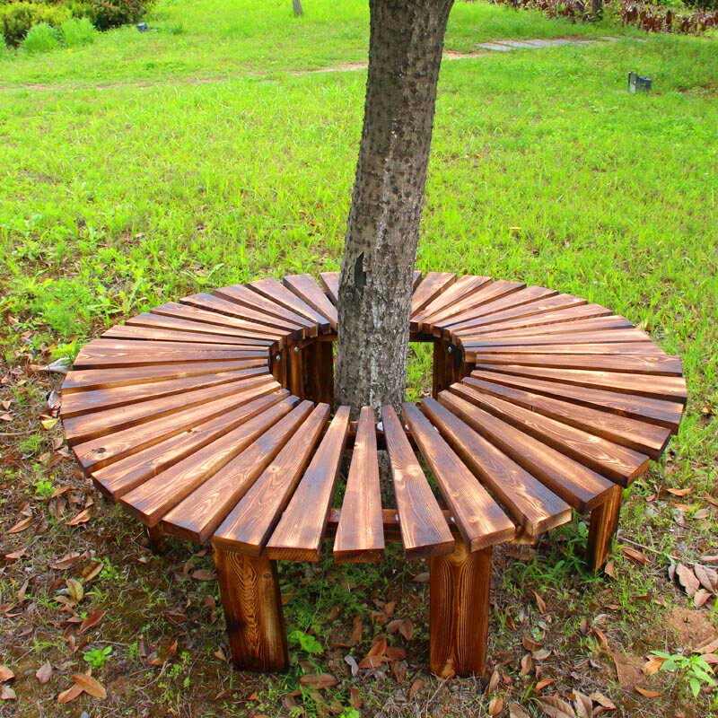 防腐木圍樹椅花園公園椅陽臺圍樹座戶外長椅子凳子庭院長凳木圍凳