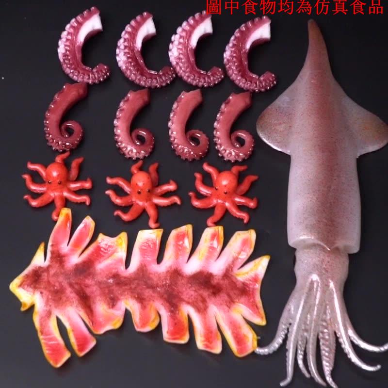 仿真魷魚模型假魷魚須玩具鐵板小魷魚巨型道具裝飾海鮮食物大