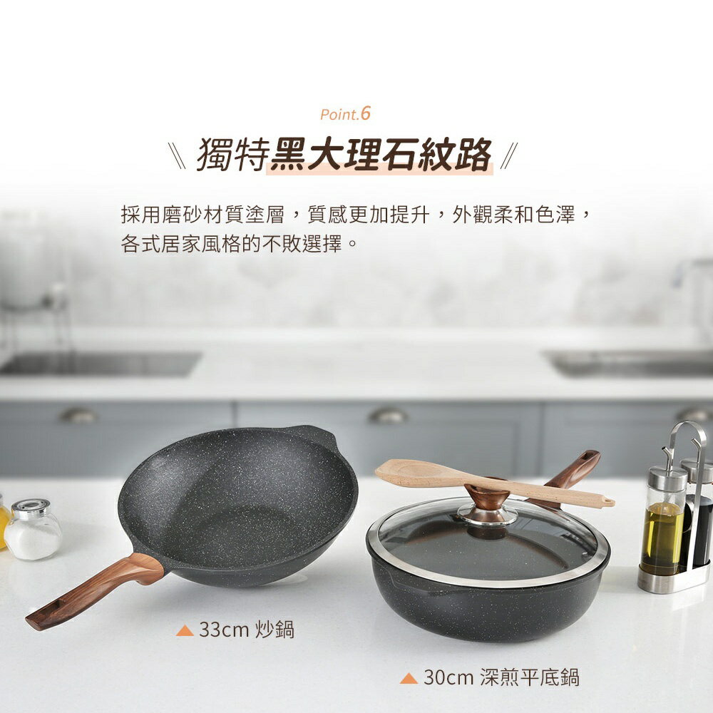 【美國MotherGoose 鵝媽媽】皮克超銀石不沾輕便平底鍋20cm 7