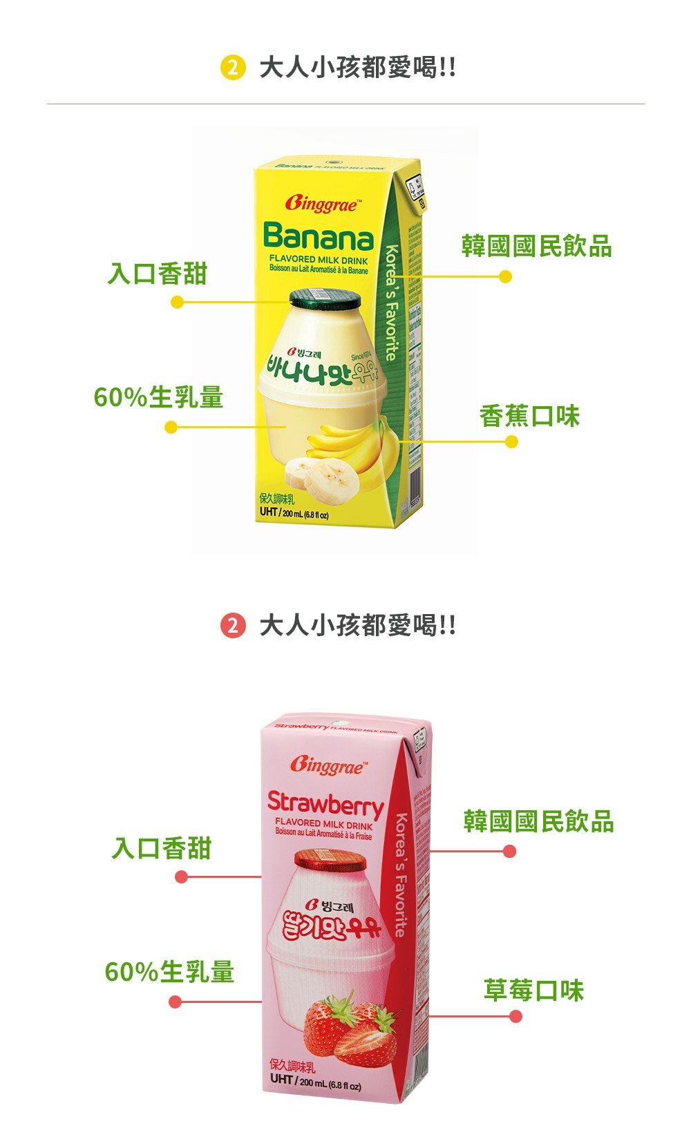 【韓味不二】Binggrae50週年香蕉牛奶禮盒-200mlx18入-草莓/香蕉任選(附贈胖胖瓶鑰匙圈)｜韓國必買｜韓式｜樂天熱銷Top｜韓國空運直送｜韓國美食｜韓國料理 6