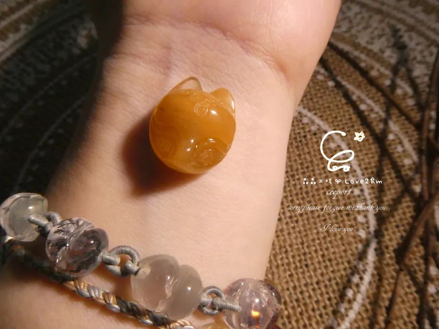 黃兔毛狐狐 黃兔毛 水晶飾品  晶晶工坊-love2hm 46212 1