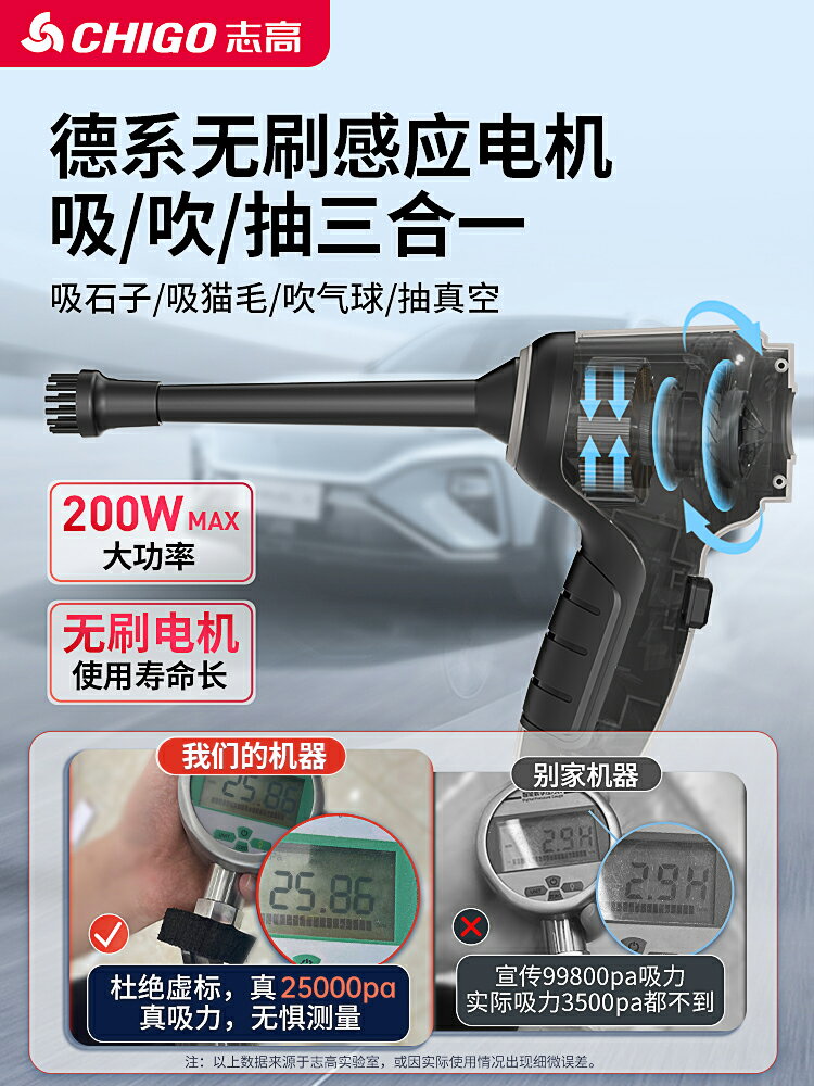 志高車載吸塵器車用大吸力汽車家用吸吹兩用手持小型迷你