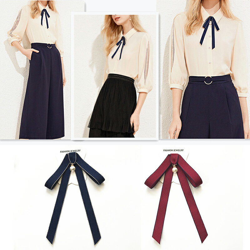 領結領帶領結女韓式系帶蝴蝶結襯衣配飾 領花學院風銀行職業男女【淘夢屋】