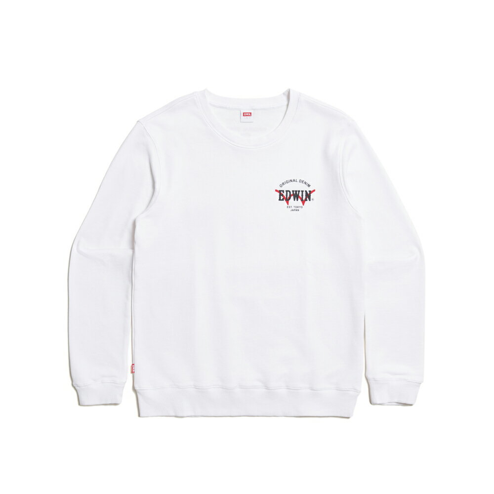 EDWIN 男款 扇形小LOGO厚長袖T恤 (白色/墨綠色/丈青色)