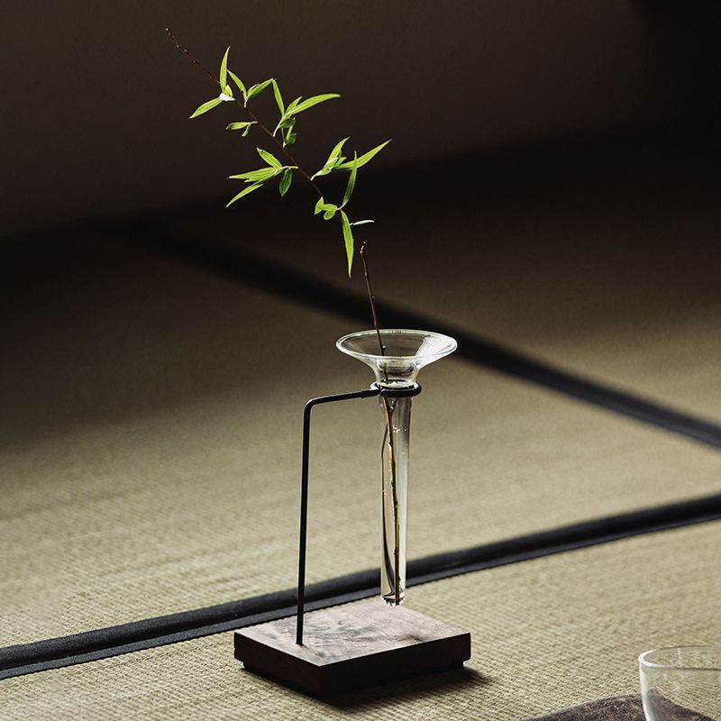 花器 花盆 花瓶 式簡約花器鐵藝透明玻璃水培花瓶擺件客廳乾花插花家居裝飾花插86S 快速出貨