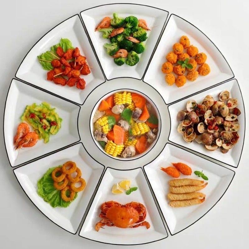 拼盤餐具組合創意陶瓷盤子家用年夜飯家庭聚餐盤大號過年聚會套盤