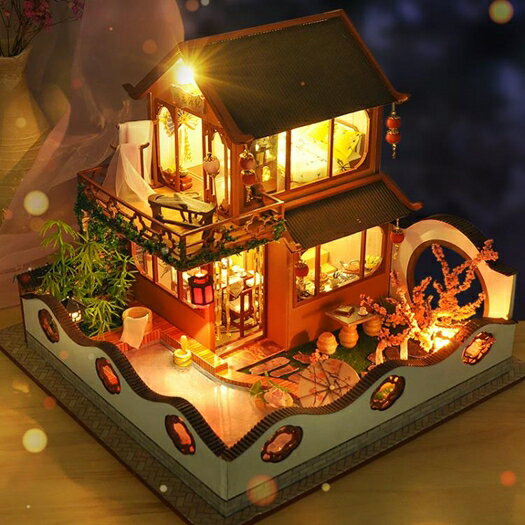 中國風diy小屋別墅手工拼裝小房子古建筑模型玩具創意生日禮物女 年終鉅惠 可開發票