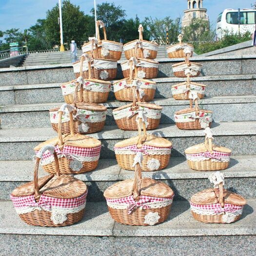 野餐籃柳編藤編購物籃禮品籃手提水果籃子 618年終鉅惠