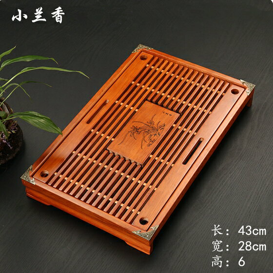 實木茶盤茶具組茶盤茶抽屜式茶臺茶托盤檀柯原木色/橡木色兩色入xw 快速出貨 母親節禮物