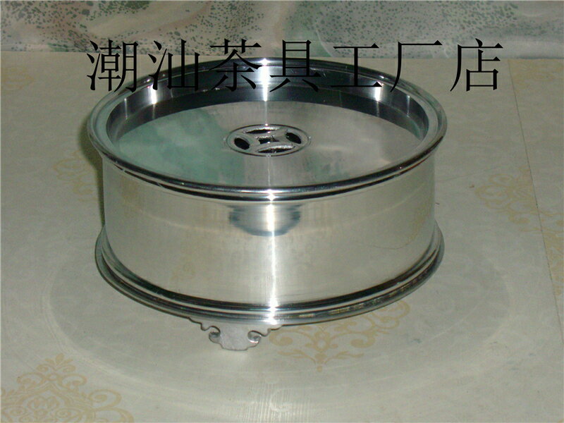 潮汕手工刻花錫茶盤茶洗茶船茶池茶海茶承圓形16.5X8CM | 協貿