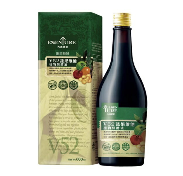 大漢酵素 V52蔬果維他植物醱酵液 600mL/罐 蔬果酵素、低鉀低鈉 憨吉小舖
