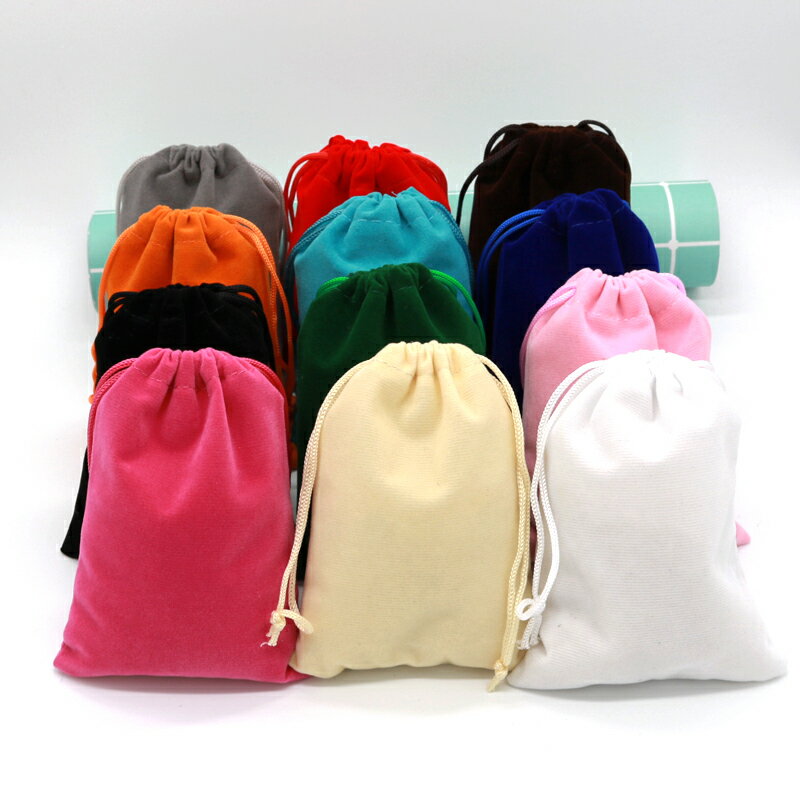 10個高檔絨布首飾袋 飾品收納袋子7x9cm束口袋小布袋 絲絨錦囊包