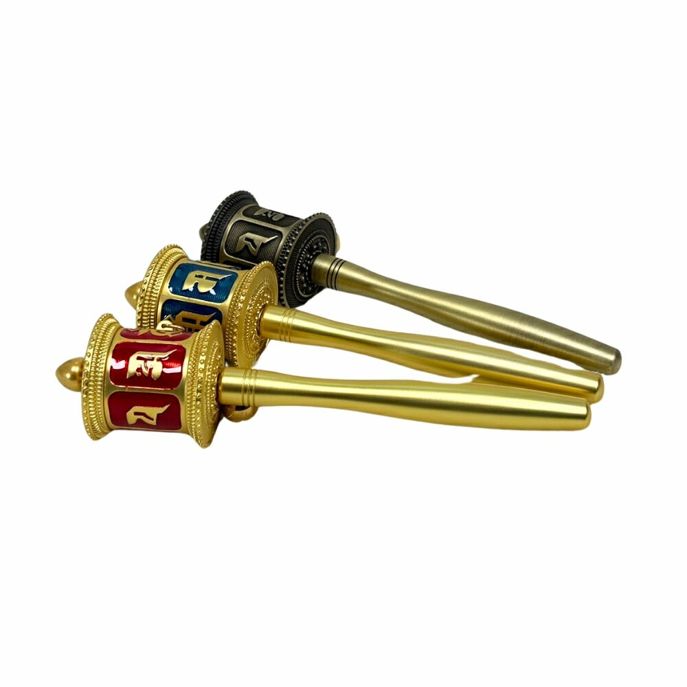 【新韻傳音】手轉經輪(中) 14公分 六字大明咒手轉經輪 六字真言 轉經輪 法器 如法裝臟 經正統開光  W108