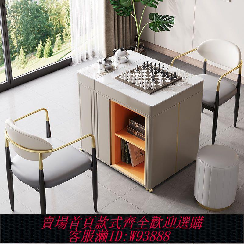 小型茶臺 陽臺可移動伸縮多功能茶車小型客廳家用小茶桌巖板茶臺功夫泡茶桌