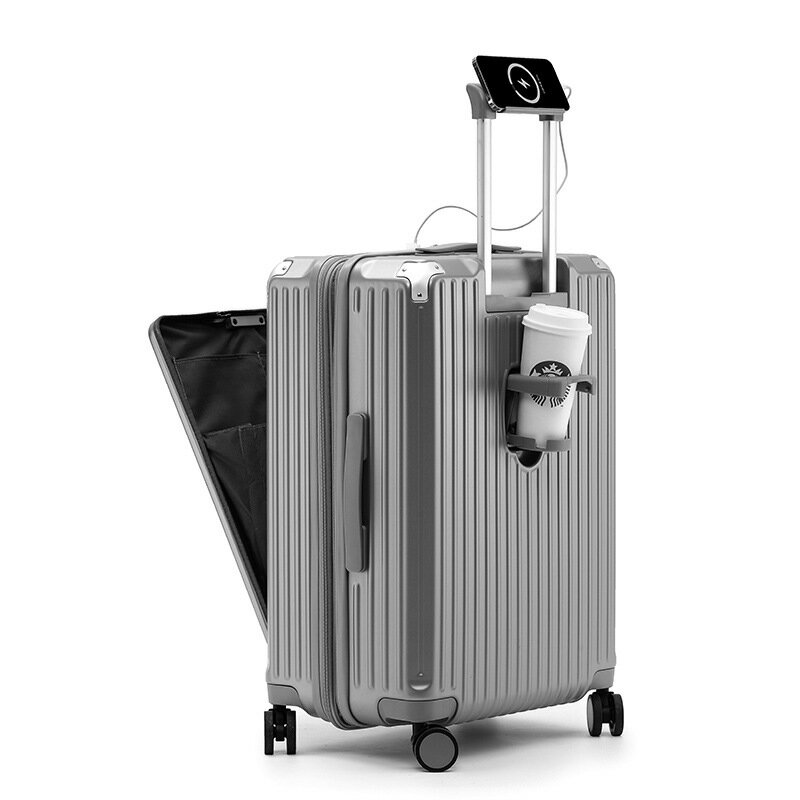 楓林宜居 開蓋行李箱20寸旅行箱男女登機箱擴展拉鏈密碼箱多功能24寸拉桿箱
