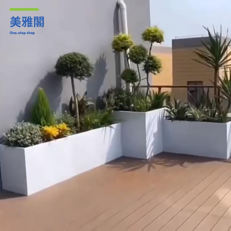 花箱 花盆 種植箱 養殖箱 花架 水泥花盆花箱長方形花盆水泥花箱長條馬槽戶外室外陽臺花箱組合 八折減免 特價出 可開發票【hua/18】