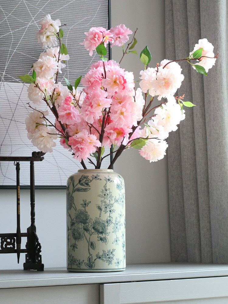 浪漫溫馨蘇曼大櫻花仿真花擺件客廳臥室玄關裝飾假花
