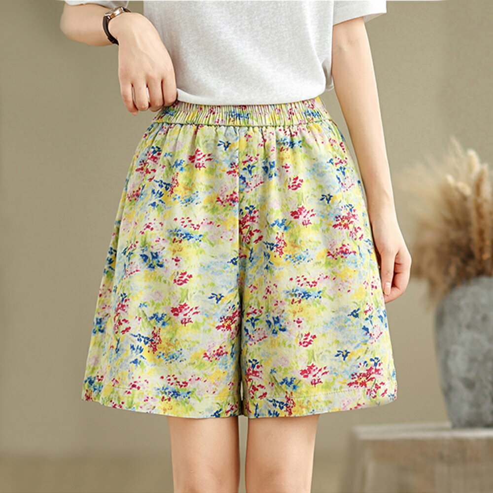 ＊ORead＊復古印花牛仔闊腿短褲(圖片色M~2XL)