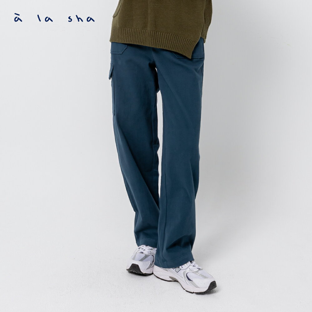a la sha 平織口袋工作長褲 2