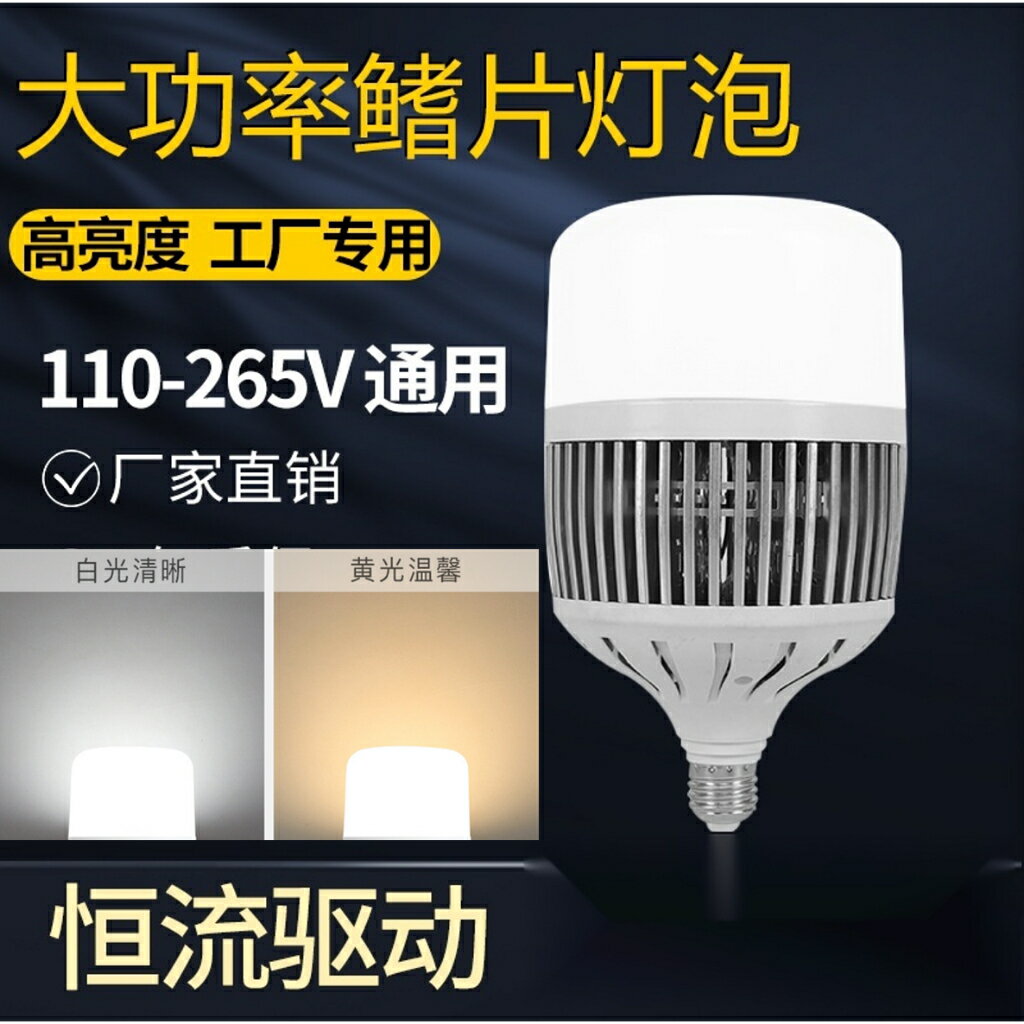 【110V-220V寬壓全球通用】led燈泡e27螺口球泡超亮鰭片照明燈光源大功率車間