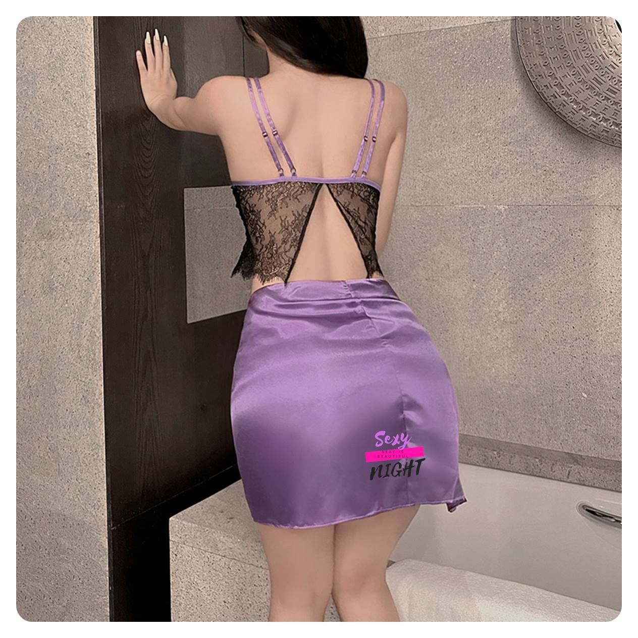 《H7457》韻味熟女深V透視分體套裝