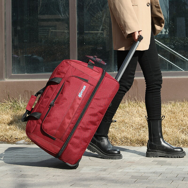 輕便手提拉桿包大容量折疊旅行包男女通用登機短途商務收納行李包