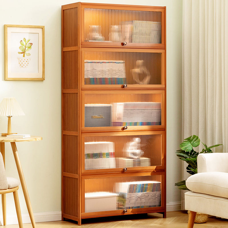 【限時優惠】書架置物架落地書柜子閱讀架兒童家用客廳簡易實木多層儲物收納柜