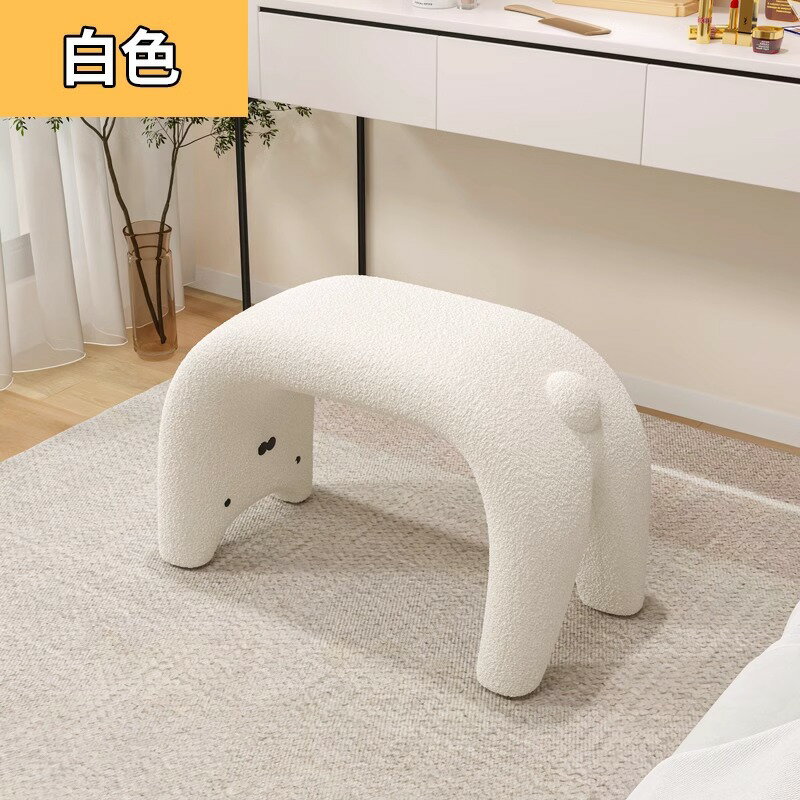 化妝椅 梳妝凳 奶油風化妝凳子輕奢高級感女生主臥室梳妝台地毯梳妝凳網紅化妝椅『ZW10601』