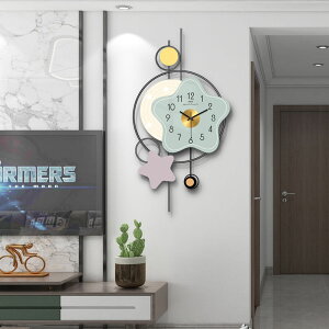 鐘表掛鐘客廳時尚創意新款時鐘掛表簡約家用靜音電子石英鐘掛墻表