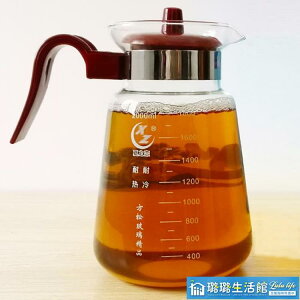 茶壺 方鬆耐熱玻璃壺2000ml直火壺玻璃茶壺大容量2L熬中藥煲涼茶涼水壺