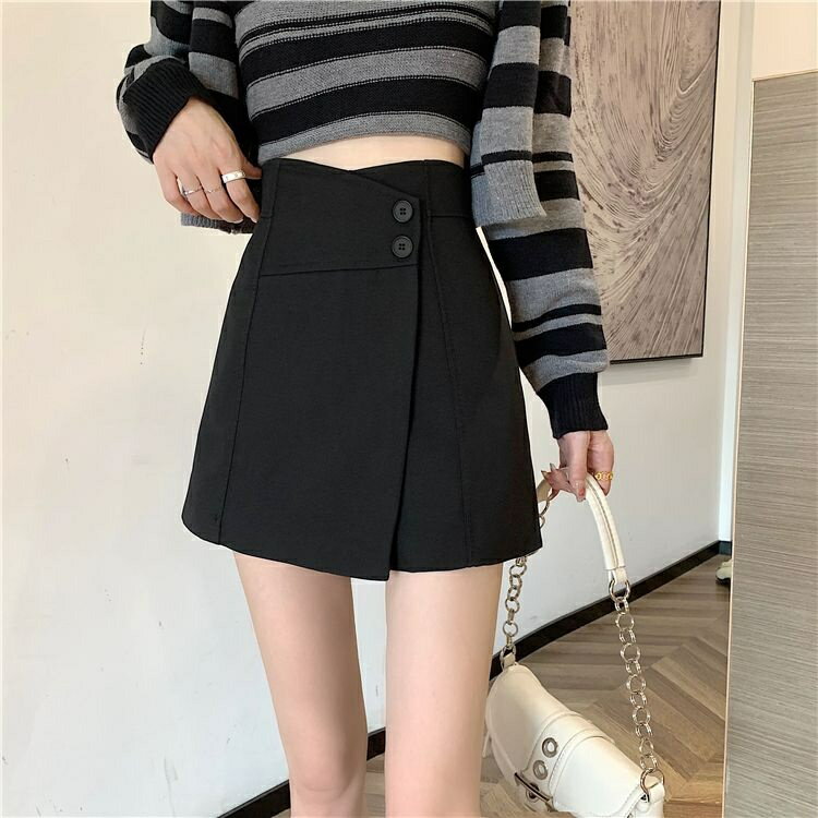 女裝 衣服 韓版短裙 大碼半身裙 大碼女裝 洋裝短裙 大尺碼寬鬆短裙 高腰不規則褲裙 高腰短褲 顯瘦褲裙 A字包臀裙