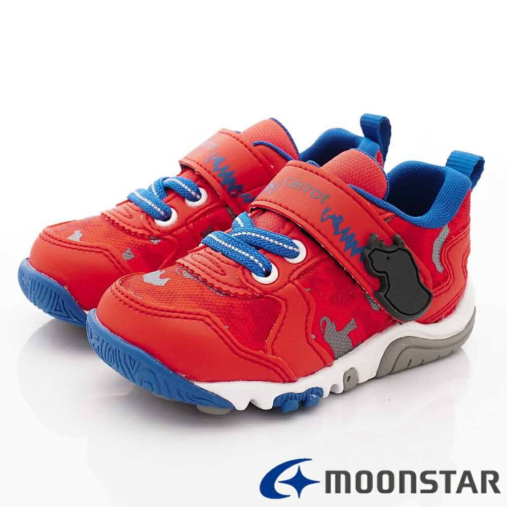 ★日本月星Moonstar機能童鞋Carrot系列寬楦公園玩耍防潑水速乾鞋款22332紅(中小童段)