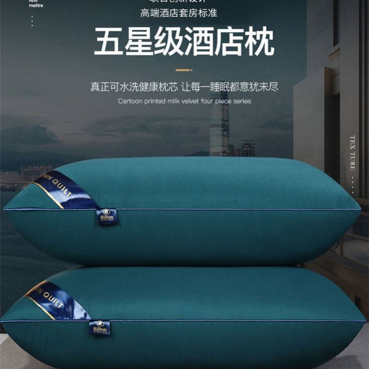 枕頭枕芯不塌陷不變形一對裝真空壓縮家用高枕五星級酒店高枕頭芯