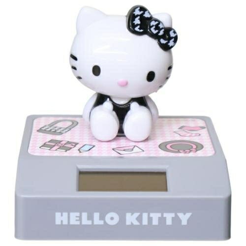 【震撼精品百貨】Hello Kitty 凱蒂貓-日本三麗鷗SANRIO KITTY太陽能公仔擺飾-千鳥格*61798
