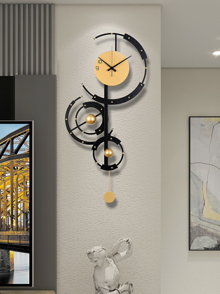 時鐘掛鐘客廳家用個性創意豎款掛表現代簡約時尚豎款裝飾靜音鐘表