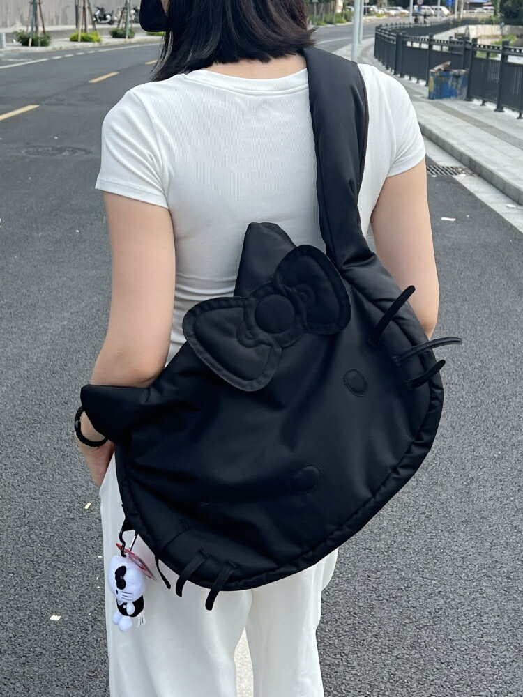 7個7 Matter泰國潮牌kitty聯名托特尼龍布大容量手提包斜後背包包女