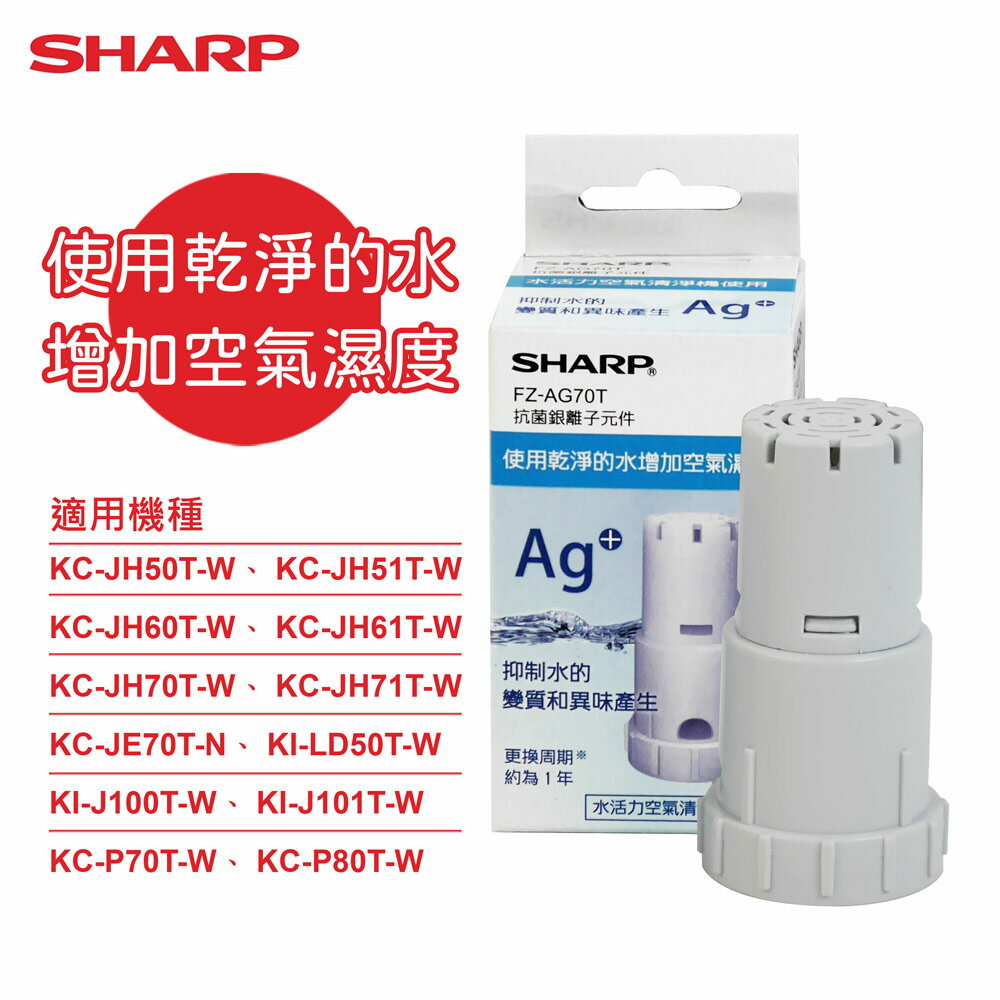 【SHARP夏普】原廠KC-JH50/51T-W、KC-JH60/61T-W、 KC-JH70/71T-W、KC-JE70T-N、KI-J100/101T-W專用銀離子抗菌元件 FZ-AG70T