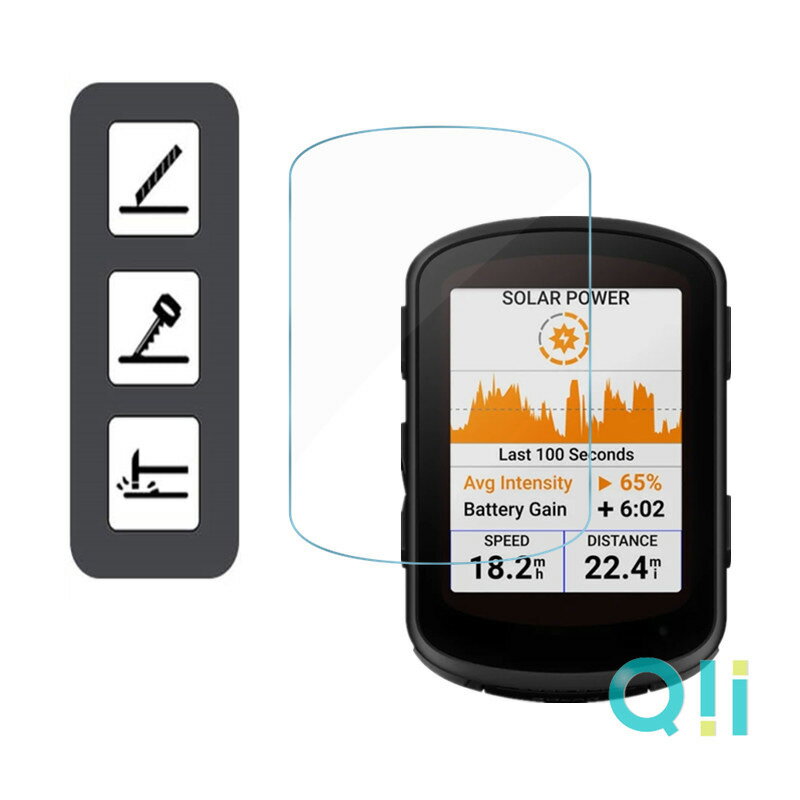 Qii GARMIN Edge 540 / 840 Solar 玻璃貼(兩片裝) | SHOW數位直營店