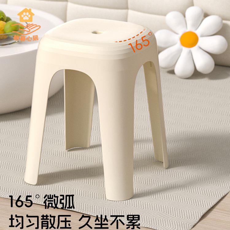 免運 塑膠椅 塑膠凳 餐椅 休閒椅 禧仕龍北歐簡約家用熟膠塑膠凳子特厚客廳加厚餐桌椅子可疊放防滑 工廠現貨 八折下殺syel
