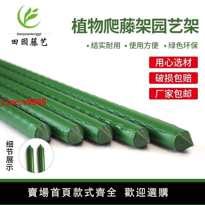 【臺灣公司 超低價】花架爬藤支架植物支撐桿花盆支架鐵線包塑鋼管番茄瓜果固定支撐架