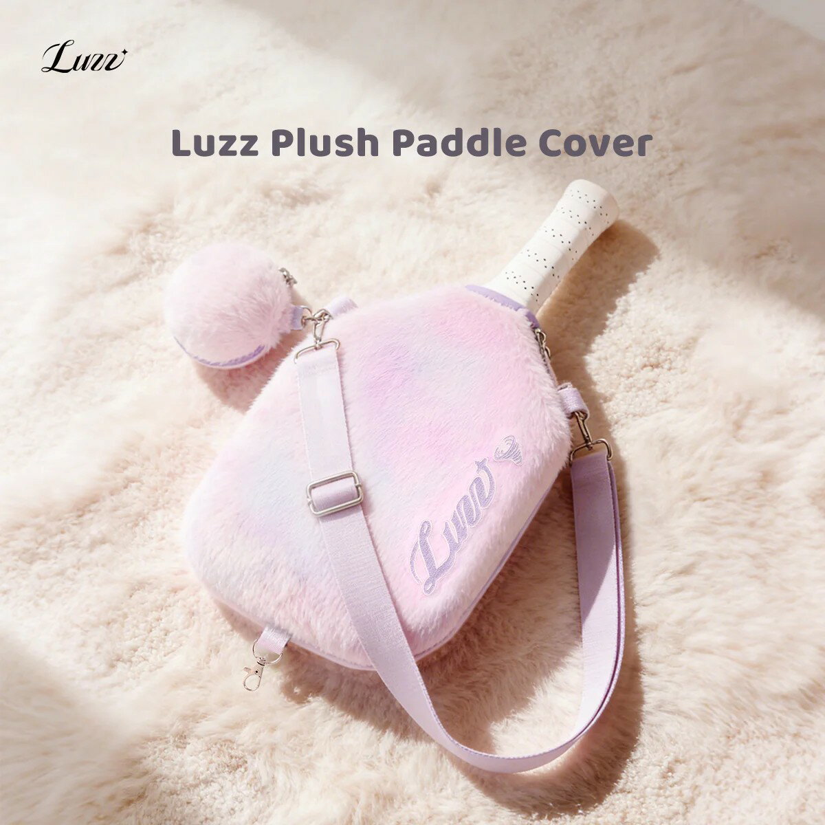 Luzz 匹克球毛絨拍套(單支裝)-附可拆式背帶+小球袋