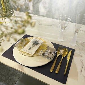 樣板房間裝飾餐具灰黑金色套裝透明金面餐盤歐式酒店餐廳餐桌擺件
