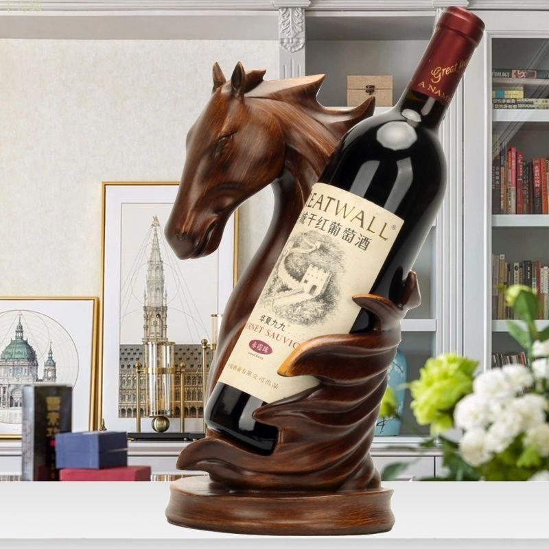 紅酒架擺件現代簡約北歐家居飾品葡萄酒架客廳創意家用酒櫃裝飾品